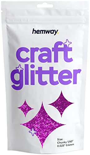 Hemway Craft Glitter 100g 3,5 Unzen Chunky 1/40" 0,025" 0.6MM (Fuchsia Pink) von Hemway