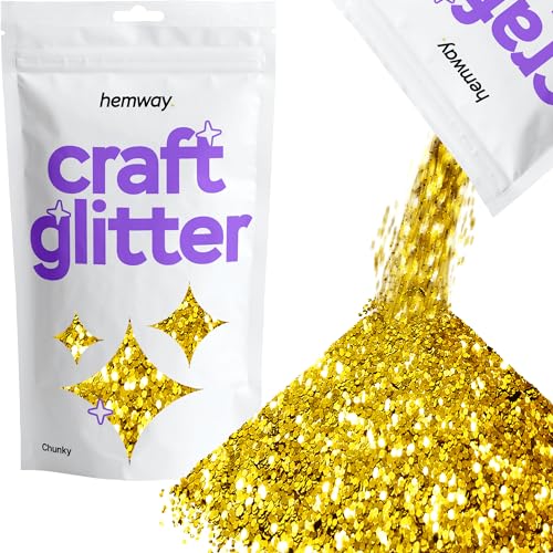 Hemway Craft Glitter 100g 3,5 Unzen Chunky 1/40" 0,025" 0.6MM (Gold) von Hemway