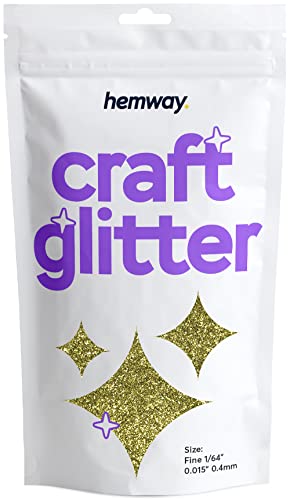 Hemway Craft Glitter 100g 3,5 Unzen FINE 1/64" 0,015" 0.4MM (Sand Gold) von Hemway