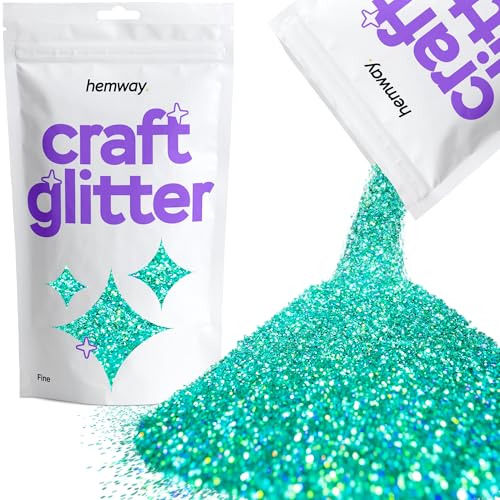 Hemway Craft Glitter 100g 3,5 Unzen FINE 1/64" 0,015" 0.4MM (Turquoise Holographic) von Hemway