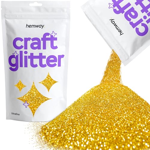 Hemway Craft Glitter 100g 3,5 Unzen Feinstsichter 1/128" 0,008" 0.2MM (Gold) von Hemway