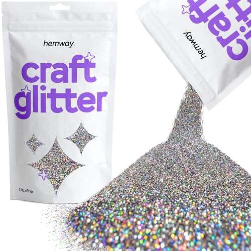 Hemway Craft Glitter 100g 3,5 Unzen Feinstsichter 1/128" 0,008" 0.2MM (Gun Metal Holographic) von Hemway