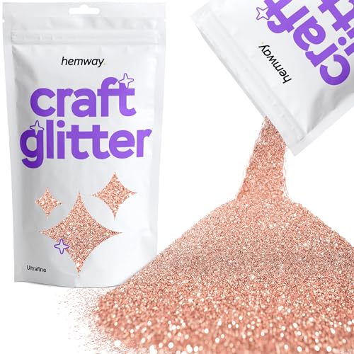 Hemway Craft Glitter 100g 3,5 Unzen Feinstsichter 1/128" 0,008" 0.2MM (Rose Gold) von Hemway