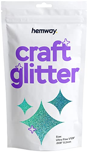 Hemway Craft Glitter 100g 3,5 Unzen Feinstsichter 1/128" 0,008" 0.2MM (Turquoise Holographic) von Hemway