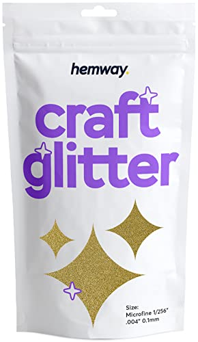 Hemway Craft Glitter 100g 3,5 Unzen Mikrofeiner 1/256" 0,004" 0,1 mm (Gold) von Hemway