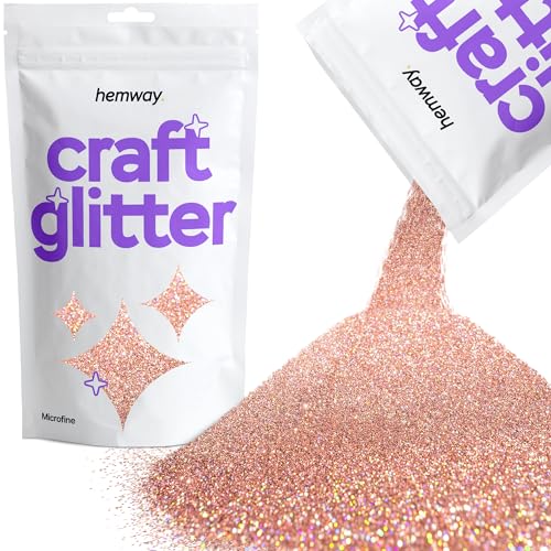Hemway Holografischer Bastel-Glitzer, Rotgold, mikrofein, 0,1 mm, für Kunsthandwerk, Becher, Papier, Glas, Dekorationen, DIY-Projekte, 100 g von Hemway