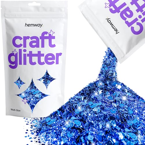 Glitzer zum Basteln mehrere Größen Saphirblau Kunstharz Trinkgläser Karten Weihnachten Schmuck Kerzen grob fein 100 g / 3,5 oz von Hemway