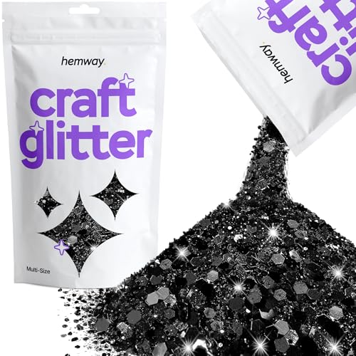 Hemway Craft Glitter - Grobstrick-Fein-Glitter-Mix in verschiedenen Größen für Kunsthandwerk Tumbler Kunstharz Malerei Dekorationen, Kosmetik für Nägel - Schwarz - 100g / 3.5oz Hemway Craft Glitter - Grobstrick-Fein-Glitter-Mix in verschiedenen Größen für Kunsthandwerk Tumbler Kunstharz Malerei Dekorationen, Kosmetik für Nägel - Schwarz - 100g / 3.5oz von Hemway