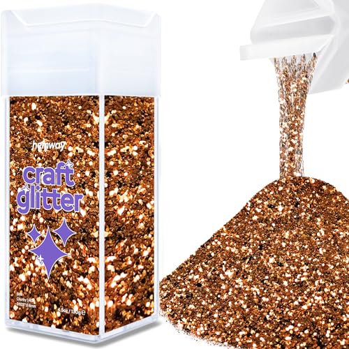 Hemway Craft Glitter Shaker 130g / 4.6oz Glitter for Arts, Crafts, Resin, Tumblers, Nails, Painting, Decoration, Festival, Cosmetic, Body - Chunky (1/40" 0.025" 0.6mm) - Bronze Brown von Hemway