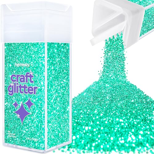 Hemway Craft Glitter Shaker 130g / 4.6oz Glitter for Arts, Crafts, Resin, Tumblers, Nails, Painting, Decoration, Festival, Cosmetic, Body - Chunky (1/40" 0.025" 0.6mm) - Turquoise Blue Holographic von Hemway