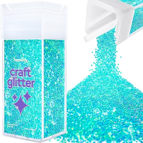 Hemway Craft Glitter Shaker 130g / 4.6oz Glitter for Arts, Crafts, Resin, Tumblers, Nails, Painting, Decoration, Festival, Cosmetic, Body - Extra Chunky (1/24" 0.040" 1mm) - Fluorescent Blue von Hemway