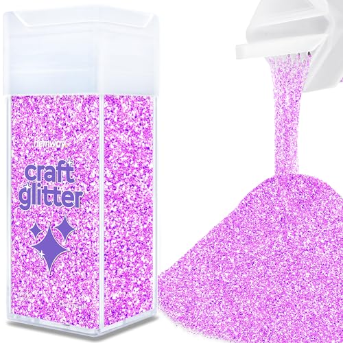 Hemway Craft Glitter Shaker 130g / 4.6oz Glitter for Arts, Crafts, Resin, Tumblers, Nails, Painting, Decoration, Festival, Cosmetic, Body - Fine (1/64" 0.015" 0.4mm) - Lavender Purple von Hemway