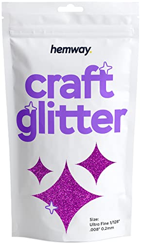 Hemway Craft Glitter 100g 3,5 Unzen Feinstsichter 1/128" 0,008" 0.2MM (Fuchsia Pink) von Hemway