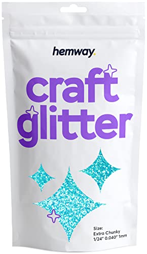 Hemway Baby Blue Craft Glitter 100g 3,5 Unzen Extra-Chunky 1/24" 0,040" 1MM für Kunsthandwerk Tumblers Papier Glasdekorationen Verschönern von Hemway