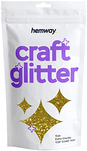 Hemway Craft Glitter 100g 3,5 Unzen Extra-Chunky 1/24" 0,040" 1MM (Gold) von Hemway
