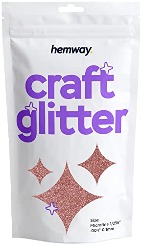 Hemway Craft Glitter 100g 3,5 Unzen Mikrofeiner 1/256" 0,004" 0,1 mm (Rose Gold) von Hemway