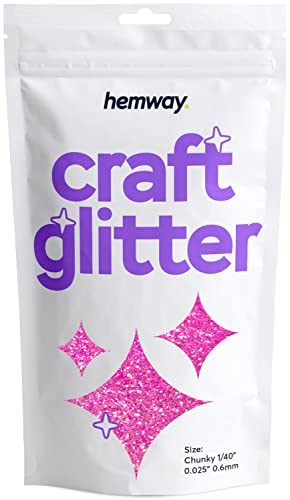 Hemway Baby Pink Craft Glitter 100 g 3,5 Unzen Chunky 1/40" 0,025" 0.6MM für Kunsthandwerk Tumblers Papier Glasdekorationen Verschönern von Hemway