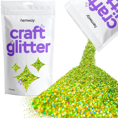 Hemway Craft Glitter 100g 3,5 Unzen Chunky 1/40" 0,025" 0.6MM (Lindgrün Holographic) Hemway Craft Glitter 100g 3,5 Unzen Chunky 1/40" 0,025" 0.6MM (Lindgrün Holographic) von Hemway