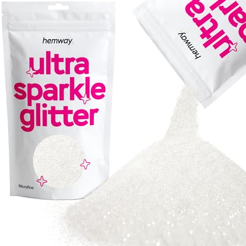 Hemway Erstklassiger Mehrzweck-Glitzerstaub/Puder 0,1 mm 100 Mikron Staub/Puder, 100 g, einzigartige Farben zur Verwendung bei Bastelarbeiten, Weinglas-Arrangements, Dekoration von Hochzeitstischen, für Geschenke, Karten, Blumen, Kosmetika, auf Gesicht, Augenlidern, Körper, Nägeln, Haut, Haar, Bärten, Glitzer, weiß, 1/256" .004" 0.1mm 100 microns Hemway Erstklassiger Mehrzweck-Glitzerstaub/Puder 0,1 mm 100 Mikron Staub/Puder, 100 g, einzigartige Farben zur Verwendung bei Bastelarbeiten, Weinglas-Arrangements, Dekoration von Hochzeitstischen, für Geschenke, Karten, Blumen, Kosmetika, auf Gesicht, Augenlidern, Körper, Nägeln, Haut, Haar, Bärten, Glitzer, weiß, 1/256" .004" 0.1mm 100 microns von Hemway