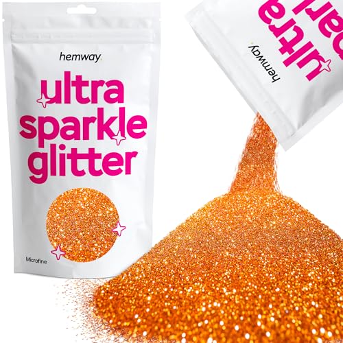 Hemway Erstklassiger Mehrzweck-Glitzerstaub/Puder 0,1 mm 100 Mikron Staub/Puder, 100 g, einzigartige Farben zur Verwendung bei Bastelarbeiten, Weinglas-Arrangements, Dekoration von Hochzeitstischen, für Geschenke, Karten, Blumen, Kosmetika, auf Gesicht, Augenlidern, Körper, Nägeln, Haut, Haar, Bärten, Glitzer, kupfer, 1/256" .004" 0.1mm 100 microns von Hemway
