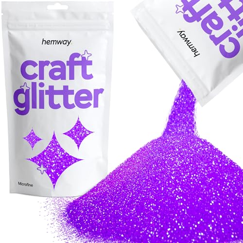 Hemway Fluorescent Lila Craft Glitter - Mikrofeine 1/256" 0,004" Für Glitter Arts Craft Tumblers Papier Glasdekorationen DIY - 100g von Hemway