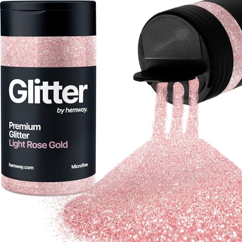 Hemway Hellroségold Glitzer Microfine 125g/4.4oz Pulver Metallisches Harz Handwerk Glitzer Flocke Pailletten für Epoxid Becher, Haare Gesicht Körper Auge Nagelkunst Fest von Hemway