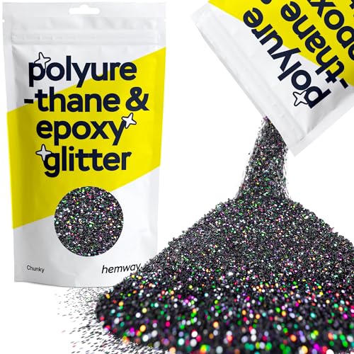 Hemway | Polyurethan und Epoxid-Glitter - CHUNKY - 1/40" 0,025" 0,6mm - Schwarz Holographische / 100 g von Hemway