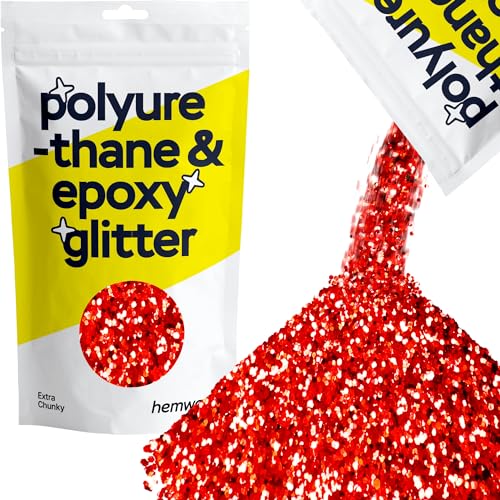 Hemway | Polyurethan und Epoxid-Glitter - EXTRA CHUNKY - 1/24" 0,040" 1mm - Rot / 100g von Hemway