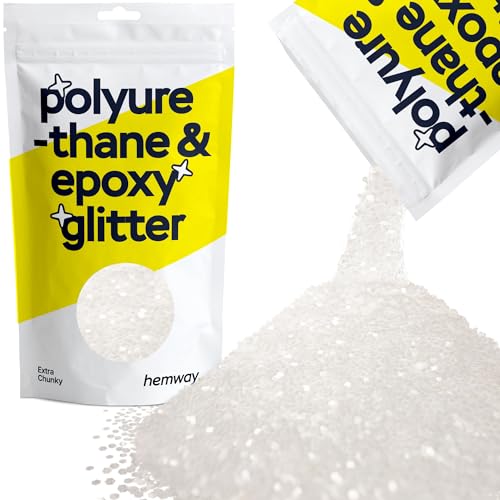 Hemway | Polyurethan und Epoxid-Glitter - Extra Chunky - 1/24" 0,040" 1mm - Crystal Diamond White / 100 g von Hemway