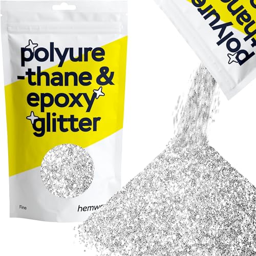 Hemway | Polyurethan und Epoxidharz Glitter - FINE - 1/64" 0,015" 0,4mm - Silber / 100 g von Hemway