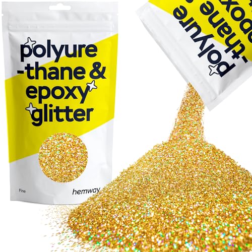 Hemway | Polyurethan und Epoxidharz Glitter - FINE - 1/64" 0,015" 0.4mm - Gold Holographic / 100 g von Hemway