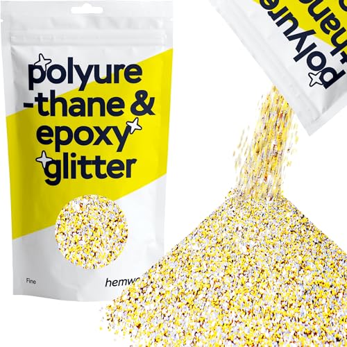 Hemway | Polyurethan und Epoxidharz Glitter - FINE - 1/64" 0,015" 0.4mm - Gold Silber / 100 g von Hemway