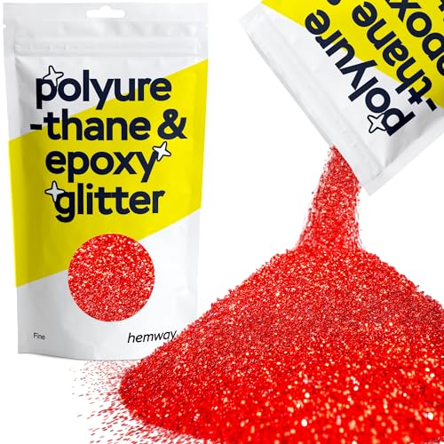 Hemway | Polyurethan und Epoxidharz Glitter - FINE - 1/64" 0,015" 0.4mm - Rot / 100g von Hemway