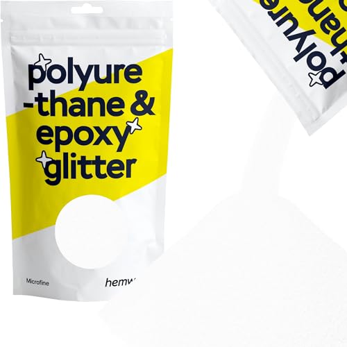 Hemway | Polyurethan und Epoxidharz Glitter - MICROFINE- - 1/256" 0,004" 0,1mm - Crystal Diamond White / 100 g von Hemway