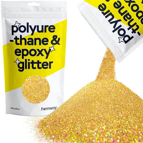 Hemway | Polyurethan und Epoxidharz Glitter - MICROFINE- - 1/256" 0,004" 0,1mm - Gold Holographic / 100 g von Hemway