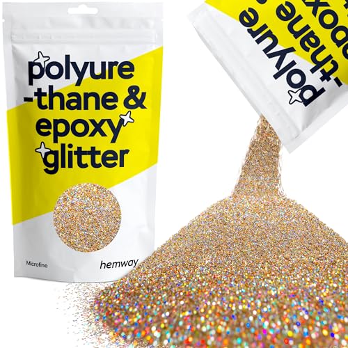 Hemway | Polyurethan und Epoxidharz Glitter - MICROFINE- - 1/256" 0,004" 0,1mm - Gold Silber Holographic / 100 g von Hemway