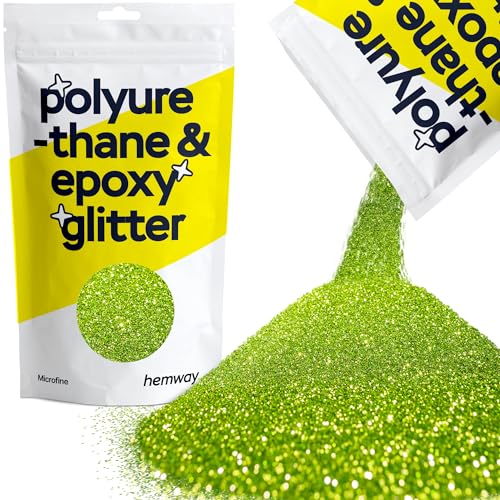Hemway | Polyurethan und Epoxidharz Glitter - MICROFINE- - 1/256" 0,004" 0,1mm - Lime Green / 100 g von Hemway