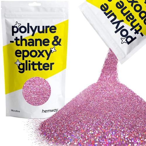 Hemway | Polyurethan und Epoxidharz Glitter - MICROFINE- - 1/256" 0,004" 0,1mm - Rose Pink Holographic / 100 g von Hemway