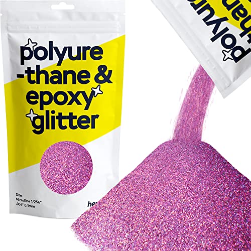 Hemway | Polyurethan und Epoxidharz Glitter - MICROFINE- - 1/256" 0,004" 0,1mm - Rose Pink Holographic / 100 g von Hemway
