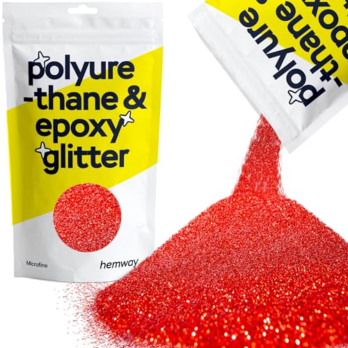 Hemway | Polyurethan und Epoxidharz Glitter - MICROFINE- - 1/256" 0,004" 0,1mm - Rot / 100g von Hemway