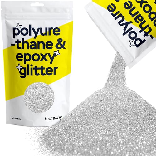 Hemway | Polyurethan und Epoxidharz Glitter - MICROFINE- - 1/256" 0,004" 0,1mm - Silber / 100 g von Hemway