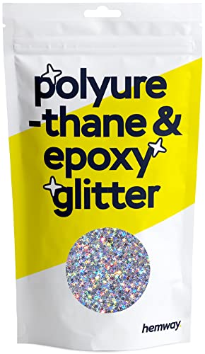 Hemway | Polyurethan und Epoxidharz Glitter [Silber Holographic Sterne, 100 g] von Hemway