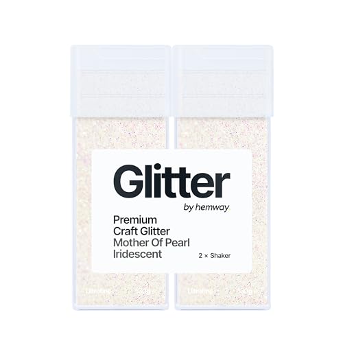 Hemway Premium Glitzerstreuer – Perlmutt schillernd | Ultrafeine Metallic-Flocke für Harz- und Epoxid-Handwerk | Bastelbedarf für Becher, Festival, Gesicht, Körper, Augen und Nagelkunst | 130 g (2 von Hemway