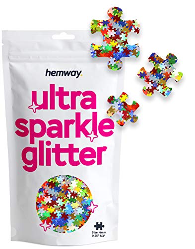 Hemway Ultra-Schein-Glitter - 1/4" 0,25" 6mm - Puzzle Shaped Jigsaw Glitzer-Form für die Dekoration, Harz, Scrapbook, Kunst, Kunsthandwerk, Design, Nagel- und Kosmetik - Bunt - 50g Hemway Ultra-Schein-Glitter - 1/4" 0,25" 6mm - Puzzle Shaped Jigsaw Glitzer-Form für die Dekoration, Harz, Scrapbook, Kunst, Kunsthandwerk, Design, Nagel- und Kosmetik - Bunt - 50g von Hemway