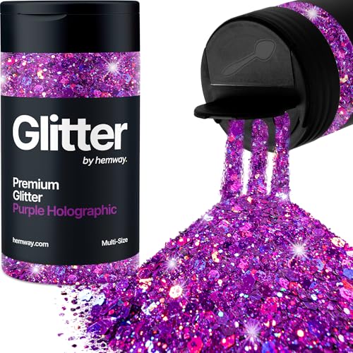 Hemway Violett Holografisch 5 Größe Glitzer Mischen 120g/4.2oz Fein Grob Metallisch Harz Handwerk Multi-Größe Glitzer Paillette Shaker für Epoxid, Haare Gesicht Körper Auge Nagel Kunst Festival Party Hemway Violett Holografisch 5 Größe Glitzer Mischen 120g/4.2oz Fein Grob Metallisch Harz Handwerk Multi-Größe Glitzer Paillette Shaker für Epoxid, Haare Gesicht Körper Auge Nagel Kunst Festival Party von Hemway