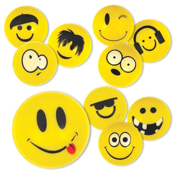 Flummi als Emoji, 1 Flummiball mit Emoji- / Smiley- Gesicht, Gummiball von Henbrandt Ltd