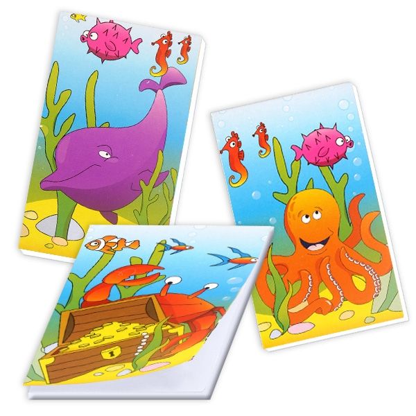 Meerestiere Notizblock, Mitgebsel für Unterwasserwelt-Party, 1 Stück