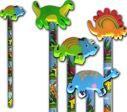 Dinosaurier-Bleistift-Gummi, Schreibwaren, für Party-Tüten, 6 Stück von Henbrandt