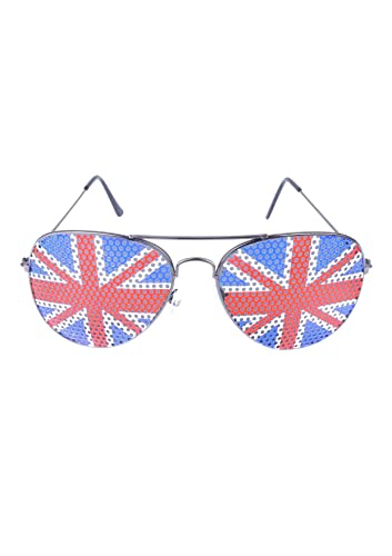 HENBRANDT 1 Paar Erwachsene Union Jack Pilotenbrille Neuheit Brille Draht Rahmen Sommer Brillen Sonnenblenden Pilotenbrille Prop Kostüm Zubehör von Henbrandt
