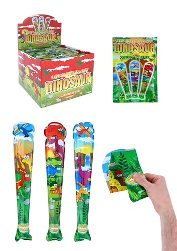 HENBRANDT Aufblasbarer Dinosaurier-Baseballschläger, 48 cm, aufblasbares Spielzeug, 3 verschiedene Dino-Designs, Kostümparty, Dekoration, Strumpffüller, Partytüte, Gastgeschenke, 12 Stück von Henbrandt